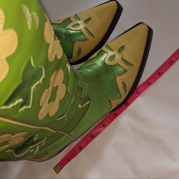 Looney-Hi Jeffrey Campbell Green Floral Western Boots Size 6 - Picture 11 of 12